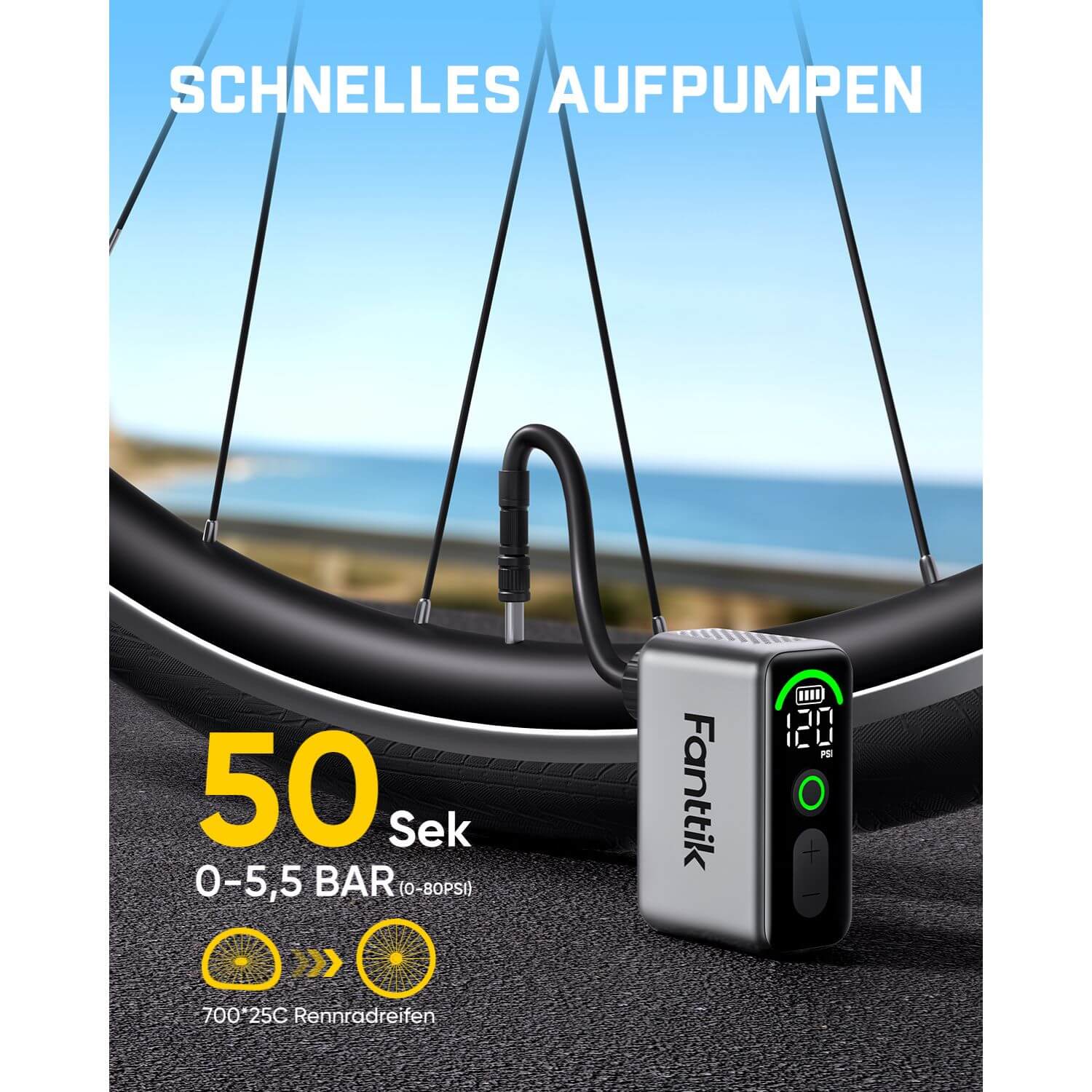 Fanttik X10 Ace Tiny Fahrradpumpe - Image 3